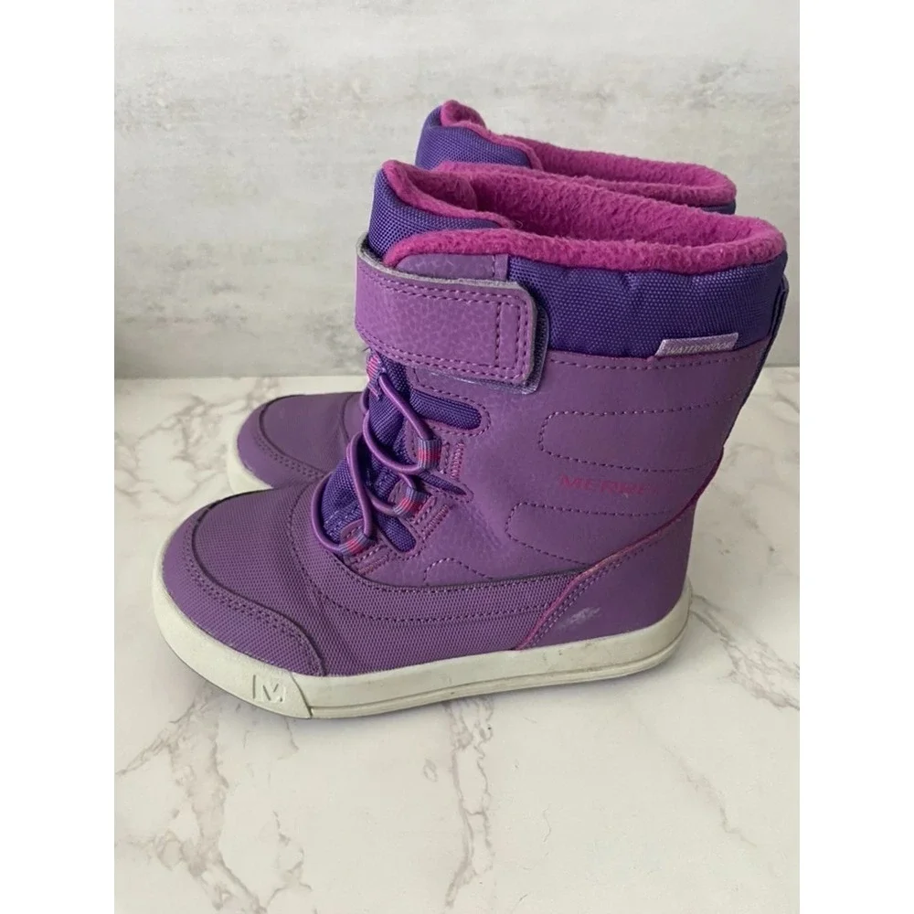 Merrel Boots Toddler Sz 10 Purple Snow Rain Waterproof Fall